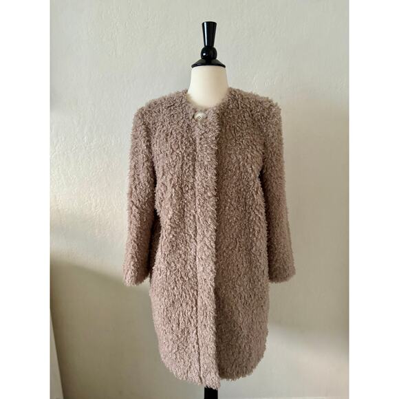 Helene Berman London Super Soft Sweater Plush Beige Jacket Size S - Picture 3 of 11